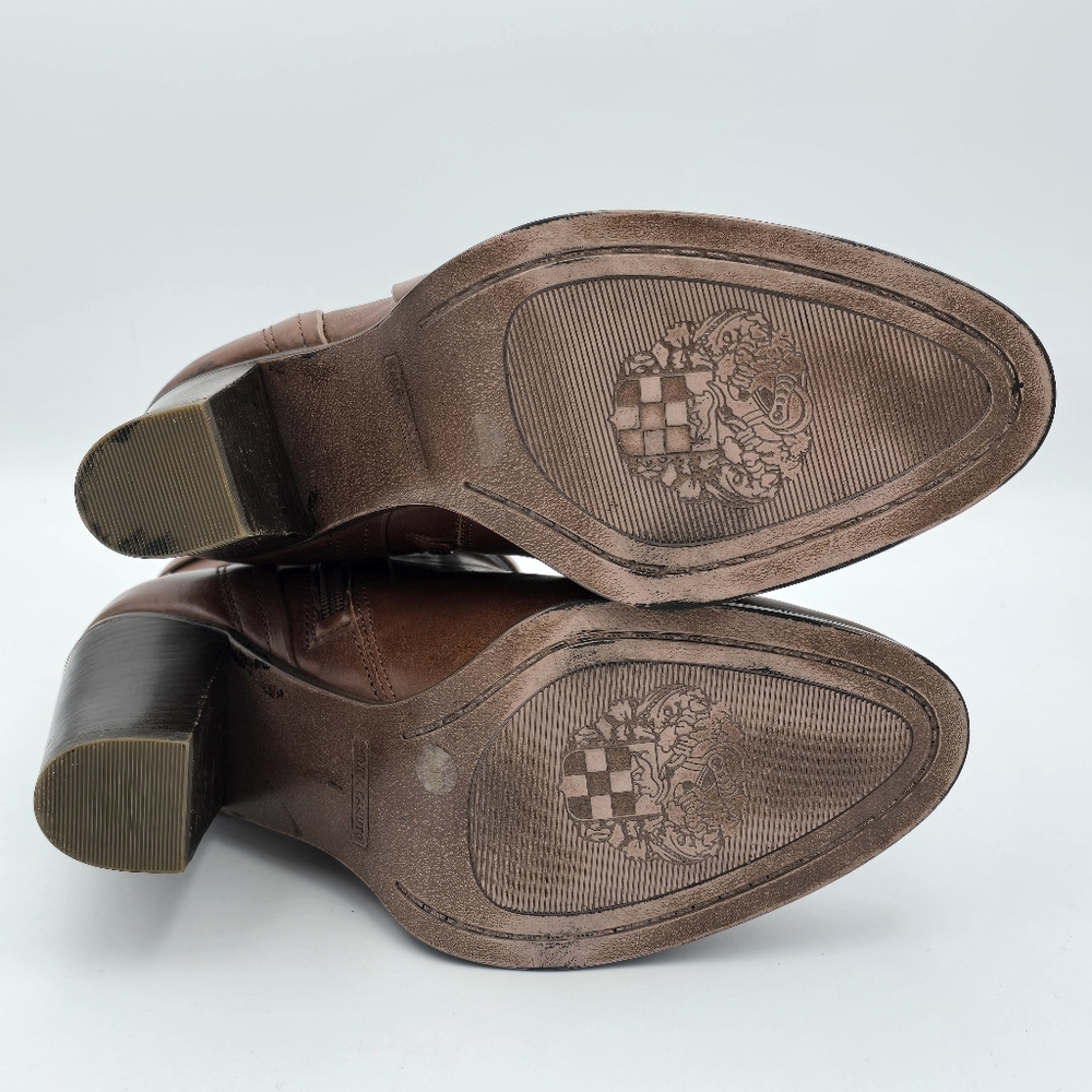 Like-New Vince Camuto Faythe Layered Heeled Ankle Booties, Brown, Women's 7.5M - Picture 14 of 16